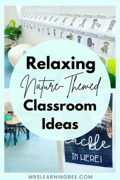 Discover the ultimate blend of tranquility and minimalism with these soothing nature-themed classroom ideas. Bring the beauty of the outdoors into your classroom and create a serene, relaxing learning environment for both you and your students. From calming color palettes to natural elements, these ideas will inspire you to design the perfect sanctuary for learning, reflection, and relaxation. Preschool Nature Theme Classroom, Nature Themed Kindergarten Classroom, Coastal Calm Classroom, Plant Themed Classroom Ideas, Calming Preschool Classroom Decor, Calming Classroom Colors, Classroom Themes Nature, Elementary Classroom Color Scheme Ideas, Wellness Classroom Ideas