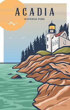 the acadia national park poster is shown