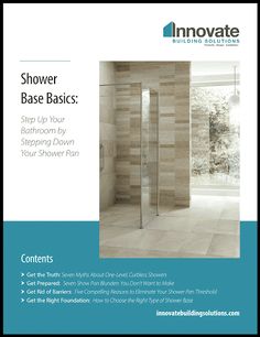 a brochure with the words shower base basics