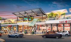 an artist's rendering of a five - story retail center