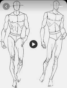 a line drawing of a man's body and torso in three different positions, from the front to the back