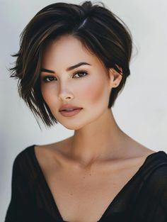 Stylish Short Hairstyles for Round Faces - Find Your Look Pixie Hairstyles On Round Faces, Medium Pixie Haircut, Pixi Haircut, Round Face Short Haircuts, Modern Pixie Haircut, Modern Pixie, Short Hairstyles For Round Faces, Chin Length, Asian Short Hair