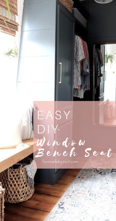 an easy diy window bench seat for the entryway to your home or office