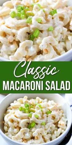 this classic macaroni salad is loaded with cheese and peas