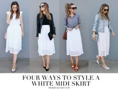 White Prairie Skirt Outfit, White Midi Skirt Outfit, White Skirt Outfit Summer, White Skirt Outfit, White Skirt Summer, White Eyelet Skirt, White Skirt Outfits, Merricks Art, Skirt Outfit Summer