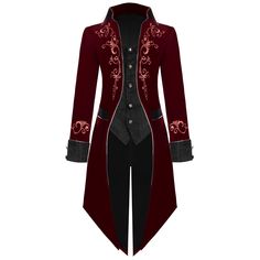 PRICES MAY VARY. Set Includes:Our men's halloween costume set features 1 top with a vest to effortlessly complete your medieval ensemble, ensuring you're ready to journey back to the age of chivalry and knights. Quality velvet fabric:Crafted from premium 100% polyester velvet fabric, our steampunk jacket offers a soft and durable wear, with a touch of vintage charm from the pattern on the neckline, back, and sleeves. Versatile Occasion:Whether it's Halloween costume parties, themed events, or ca Steampunk Tailcoat, Mens Body Types, Red Steampunk, Medieval Steampunk, Steampunk Jacket, Steampunk Halloween, Costume Parties, Medieval Costume, Steampunk Costume