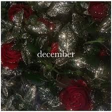 a christmas card with red roses and the words december