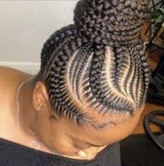 Braided Ponytail Black Hair, Braided Bun Styles, Braided Ponytails, Braided Lines, Carrot Hairstyles, Braids With Shaved Sides, Black Hair Updo Hairstyles