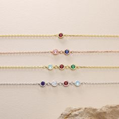 C U S T O M    B I R T H S T O N E     B R A C E L E T 💖 Celebrate the ones you love with the perfect gift - our Family Birthstone Bracelet. Each stone in this exquisite bracelet represents a family member's birthstone, making it a sentimental and meaningful keepsake. 💖 Each Family Birthstone Bracelet is crafted with Love and Care in our workshop using high-quality solid 925 Sterling Silver. You can choose from three stunning finishes - Silver Plated, Rose Plated, or Gold Plated, to suit your personal style and preferences. 100% HAND MADE 100% HIGH QUALITY 925 STERLING SILVER 💖 UNIQUE GIFT FOR YOUR PRECIOUS 💖 QUALITY: * 100% Top Quality Necklaces * 100% Made on High Quality Sterling Silver Chain * 14k Gold plated, Rose Gold Plated or Sterling Silver jewellery * All orders are hand craf Round Birthstone Bracelets For Birthdays, Jewelry Dainty, Birthstone Bracelet, Dainty Bracelet, Gift For Her Birthday, Mom Jewelry, Birthstone Bracelets, Dainty Bracelets, Bracelet For Women