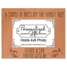 a wooden frame with the words, family tree and an image of a photo on it