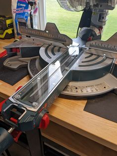 a circular saw is being used to cut wood