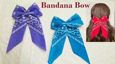 two different types of hair bows on top of each other with the words bandana bow