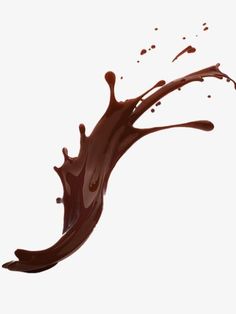 chocolate splashing into the air on a white background