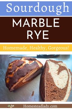 sourdough marble rye loaf cut in half on a table Marble Rye Bread Recipe, Marble Rye Bread, Rye Sourdough Bread, Rye Bread Recipe, Rye Sourdough, Rye Bread Recipes, Whole Grain Flour, Homemade Sourdough, Bread Easy