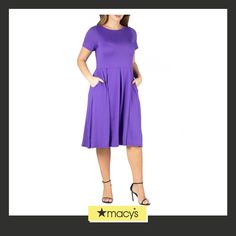 in stock Plus Size Skater Dress, Midi Dress With Pockets, Short Sleeve Midi Dress, Plus Size Fits, Midi Short Sleeve Dress, Pleated Shorts, Plus Size Shorts, Dress With Pockets, Comfy Fits