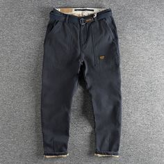 Winter heavy plus fleece thick casual pants men khaki retro trend cargo pocket design conical long Baggy Winter Cargo Pants With Tapered Leg, Winter Baggy Tapered Cargo Pants, Khaki Straight Leg Cargo Pants For Winter, Winter Khaki Cargo Pants With Pockets, Cargo Pocket Design, Best Cargo Pants, Casual Pants Men, Thick Pants, Mens Shoes Casual Sneakers