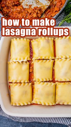 how to make lasagna rolls with cheese and sauce in the middle on a plate