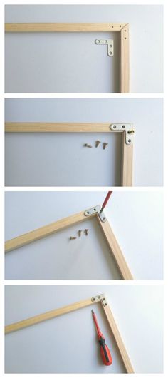 three pictures showing how to make a diy coat hanger with clothes pins and pliers