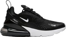 Nike 270 Shoes, Nike Air Max 270 Black, School Air, Air 270, Nike 270, Black Nike Air Max, Shoes For Girls, Nike Air Shoes, Black And White Sneakers