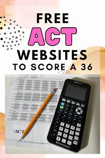 a calculator and pencil sitting on top of a piece of paper with the words free act website to score a 3 6