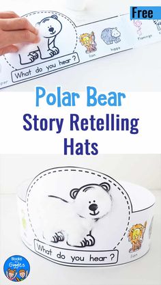 the polar bear story retelling hat has been made with paper and is ready to be