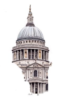 an architectural drawing of the dome of st paul's cathedral