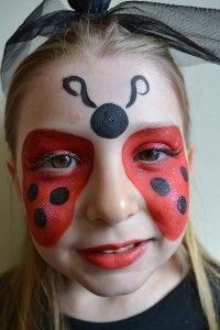 Lady bug face paint Ladybug Face Paint, Zebra Makeup, Ladybug Birthday Party, Japanese Tattoos, Face Painting Halloween