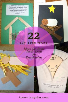 paper cutouts with the words 22 little best ideas for baby jesus and preschoolers