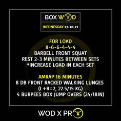 a poster with the words box wod for time and an image of a clock