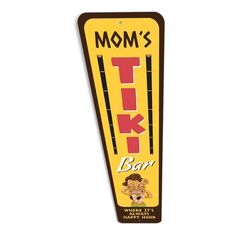 a sign that says mom's tiki bar