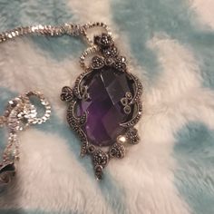 Elegant Sterling Silver Amethyst Necklace. Beautifully Diamond Cut Stone. This Necklace Is So Beautiful. Nwot. Formal Purple Metal Necklace, Amethyst Jewelry Necklace, Amethyst Necklaces, Amethyst Jewelry, Amethyst Necklace, Jewelry Necklace, Diamond Cut, So Beautiful, Luxury Jewelry