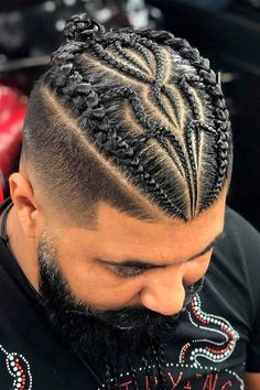 French Braid Hairstyles for Men: 20+ Trendy Looks for 2023 | Fashionterest Braids Undercut, Undercut Braid, Cornrows Men, Cornrow Styles For Men, Braids With Fade, Corn Rows, Boy Braids Hairstyles