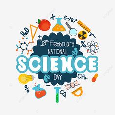 the national science day logo is surrounded by icons