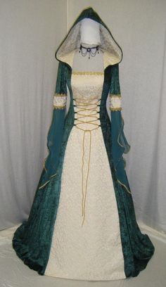 Celtic Wedding Dress, Celtic Dress, Weddings Dress, Elven Dress, Brocade Pattern, Medieval Clothes