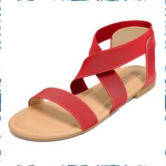 IDIFU Women's Flat Sandals Elastic Sandals for Women Dressy Summer Comfortable Casual Cute Strappy Beach Wedding Flat Sandals Wedding Flat Sandals, Dressy Flat Sandals, Flat Sandals Wedding, Low Block Heel Sandal, Wedding Flats, Low Block Heels, Nude Heels, Pointed Toe Flats, Sandals For Women