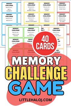 printable memory challenge game for kids