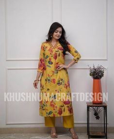 Hey! Thank you for taking the time to visit khushnumacraftdesign! by Me (Mahir Khan)! **Product Description ❤️Navratri and diwali special❤️ The Coordinate Smarts for festival  pure muslin ( no need lining )premium qualities-2 pc sets For your best foot forward and smart EMBRODIERY detailing on  tunic  These are brilliant quality at budget prices💙  This tunic top with pretty embroidery has a length of 42-43 The trousers has a length of 38 ️♥️ sleeves - 3/4sleeves Fabric- premium muslin  ~ *Take Straight Kurta Pant Set With Printed Motifs For Navratri, Yellow Printed Palazzo Set For Diwali, Unstitched Sets With Printed Motifs For Navratri, Festive Semi-stitched Pant Set With Printed Motifs, Festival Pant Set With Printed Motifs And Long Sleeves, Yellow Straight Kurta Set With Printed Motifs, Navratri Semi-stitched Digital Print Palazzo Set, Festive Long Sleeve Matching Palazzo Set, Diwali Unstitched Straight Kurta Pant Set