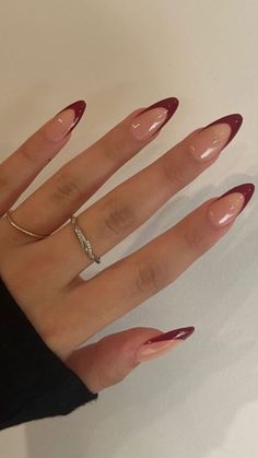 Cherry Wine Nails, Paznokcie Hello Kitty, Deep Red Nails, Kutek Disney, Wine Nails, Cherry Wine, Cherry Nails, Nagel Tips, Purple Nail