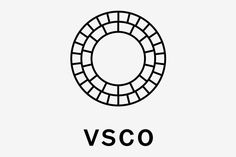 a black and white logo with the word vsco in it's center,