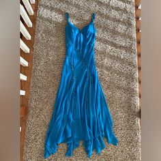 The Most Stunning Dress Vintage Blue Beaded Gown Size Small!! Worn Once Giving Mermaid Y2k Vibes Bought For For $300 Light Blue Mermaid Hem Formal Dress, Blue Floor-length Mermaid Dress For Formal Occasions, Blue Mermaid Evening Dress For Summer, Blue Silk Evening Dress For Prom Season, Blue Silk Evening Dress For Prom, Elegant Blue Mermaid Dress For Summer, Blue Silk Gown For Prom Season, Blue Mermaid Hem Maxi Dress For Evening, Urban Outfitters Sleeveless Evening Dress