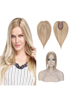 SEGO Human Hair Toppers for Women No Bangs,With Thinning Hair 100% Real Human Hair Top Wiglets Hairpieces 150% Density Silk Base Clip in Hair Topper for Hair Loss Cover Gray Hair 3 Clips Cover Gray Hair, Hair Toppers For Women, No Bangs, Human Hair Toppers, Covering Gray Hair, Hair Topper, Clip In Hair, Thinning Hair, Hair Toppers