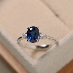 ad eBay - Find many great new & used options and get the best deals for moissanite Blue Sapphire 2Ct Oval Cut Engagement Ring 14K White Gold Plated at the best online prices at eBay! Free shipping for many products! Blue Gemstone Rings, London Blue Topaz Ring, Sapphire Engagement Ring Blue, Ring Oval, Blue Sapphire Rings, Three Stone Rings, Sapphire Engagement, Jewelry Wedding, Blue Gemstones