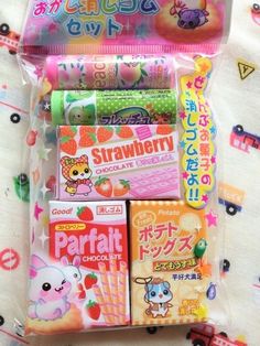 the contents of an assortment of japanese candy