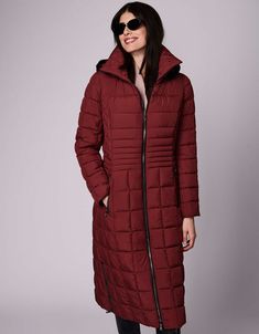 Have the option of removable hood with this ruby wine long puffer coat with Ecoplume™ insulation. For more options with Ecoplume™ fillers, kindly click here. Down Puffer Jacket With Double-lined Hood For Fall, Fall Insulated Down Outerwear, Insulated Down Outerwear For Fall, Fall Long Down Coat, Down Long Coat For Fall, Long Down Coat For Fall, Fall Long Coat Puffer Jacket, Fitted Puffer Jacket For Outdoor Fall Use, Fall Fitted Puffer Jacket With Double-lined Hood