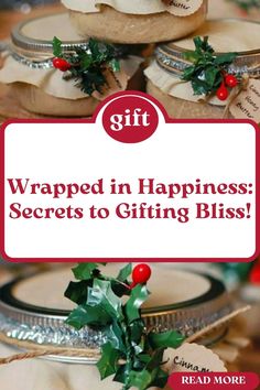 the gift wrapped in happiness secrets to giving bliss is on display at this christmas party