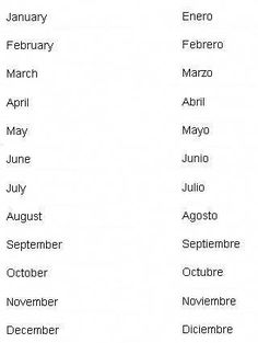 an image of the months in spanish