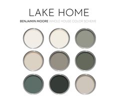 the color scheme for lake home is shown in several different shades and sizes, including dark green