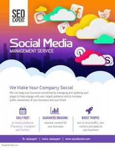 the social media management service flyer