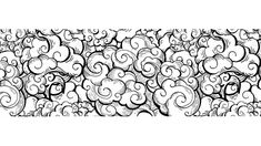 an image of a line drawing with swirls and bubbles in black and white on paper