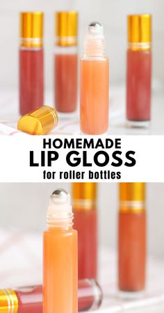 How to make easy DIY lip gloss without beeswax or any wax at all. You only need a few all natural ingredients like coconut oil, vitamin E oil and a few drops of your favorite essential oil to scent it. This homemade lip gloss makes a great gift too! DIY, homemade makeup, all natural recipe Lip Gloss Diy Recipes, Homemade Toiletries, Lip Gloss Recipe, Gloss Diy, Diy Lip Balm Recipes, Makeup Recipes, Natural Lip Gloss, Diy Lipstick